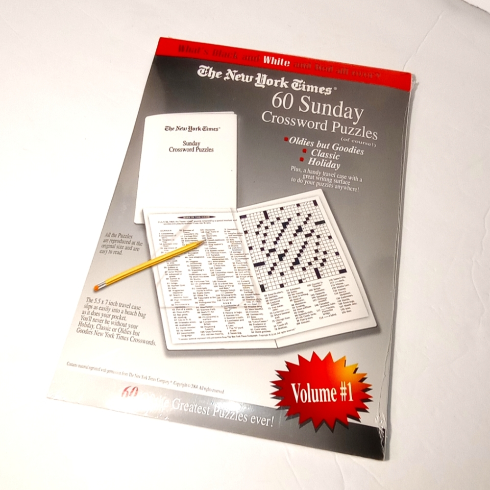 Vintage 2004 The NY Time 60 Sunday Crossword Puzzles With Handy Travel Case